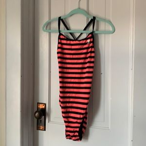 TYR Coral and Black One-Piece Suit size 38